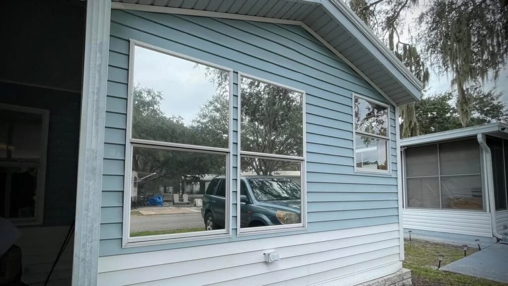 Reflective residential window film for daytime privacy on a home near Riverview, FL