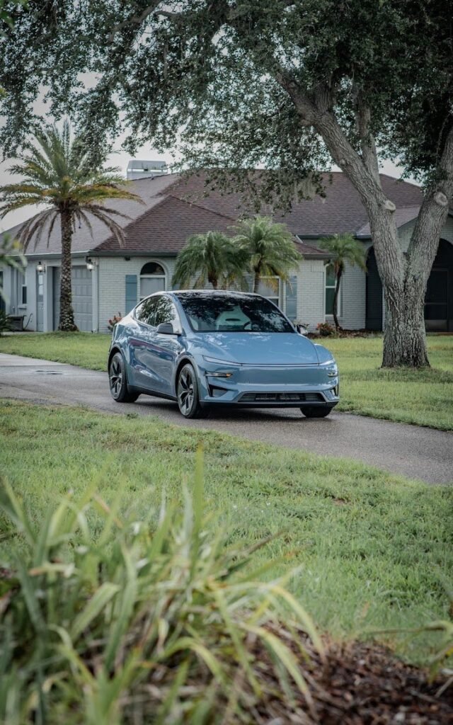 Tesla Model Y with ceramic window tint by K&H Window Tinting in Riverview, FL
